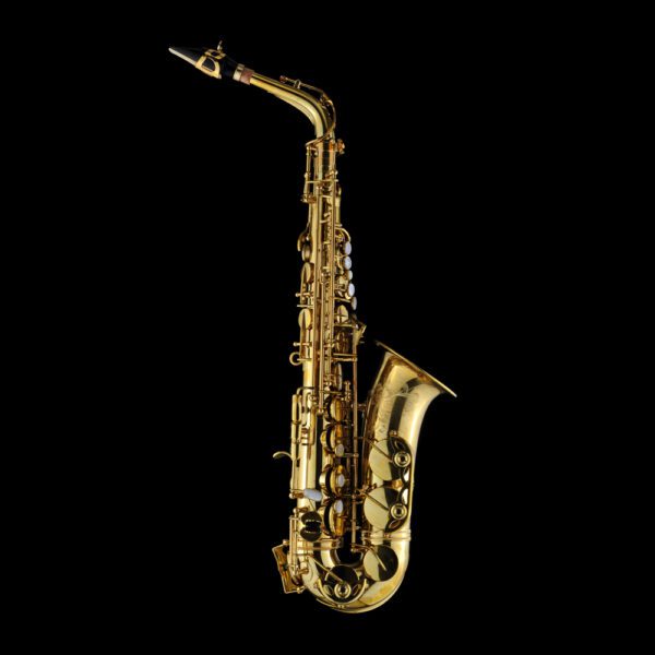 Schagerl Model 66 Eb Alto Saxophone, with high F# key - Raw brass, unlacquered finish