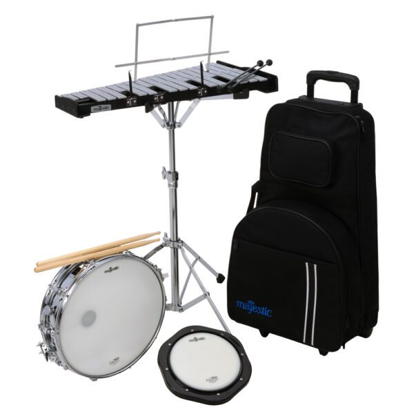 Majestic MAK1432D Snare Drum, Glockenspiel and Practice Pad Kit w/ cart