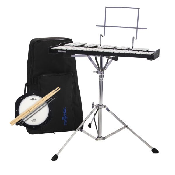 Majestic Bell Kit  MAK32P Glockenspiel and Practice Pad Kit with Backpack