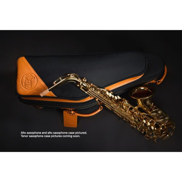 Gard Elite Fiberglass Tenor Sax Case - Synthetic Black w/ Tan Trim